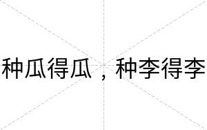 种瓜得瓜﹐种李得李
