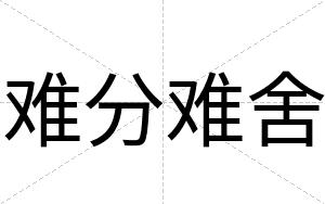 难分难舍