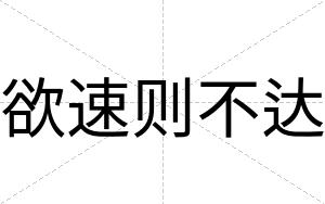 欲速则不达
