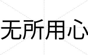 无所用心