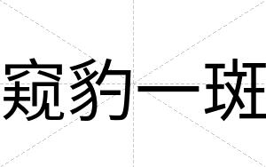 窥豹一斑