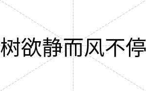 树欲静而风不停