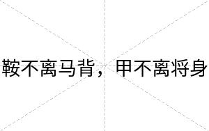 鞍不离马背，甲不离将身