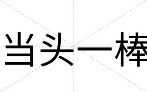 当头一棒