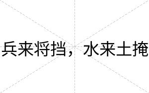 兵来将挡，水来土掩