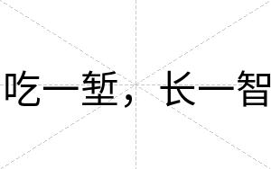 吃一堑，长一智