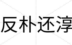 反朴还淳