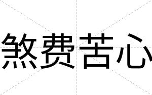 煞费苦心