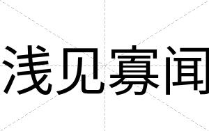 浅见寡闻