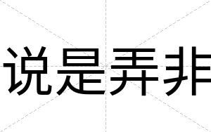 说是弄非