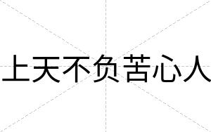 上天不负苦心人