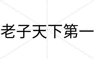 老子天下第一