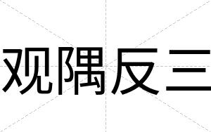 观隅反三