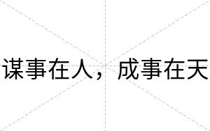 谋事在人，成事在天