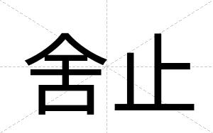 舍止