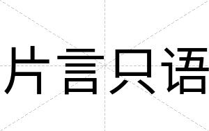 片言只语