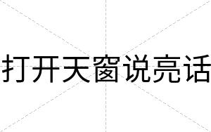 打开天窗说亮话