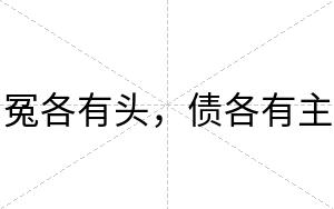 冤各有头，债各有主