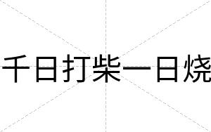 千日打柴一日烧