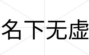 名下无虚