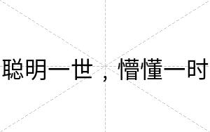 聪明一世﹐懵懂一时