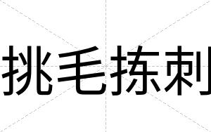 挑毛拣刺