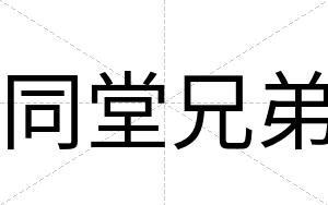同堂兄弟