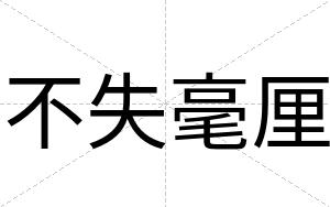 不失毫厘