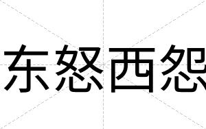 东怒西怨