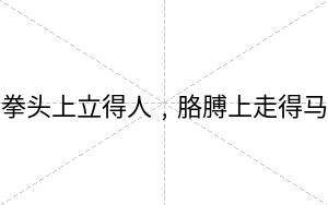 拳头上立得人﹐胳膊上走得马