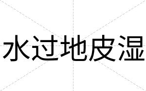水过地皮湿