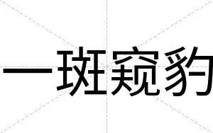 一斑窥豹