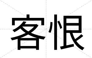客恨