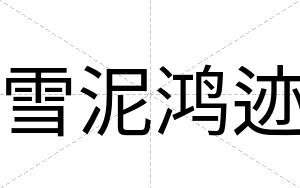 雪泥鸿迹