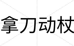 拿刀动杖