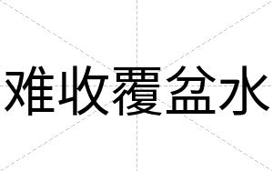 难收覆盆水