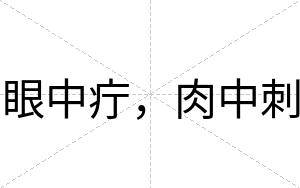 眼中疔，肉中刺