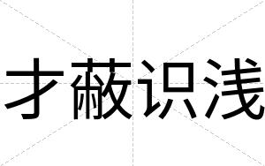 才蔽识浅