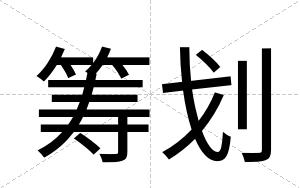 筹划