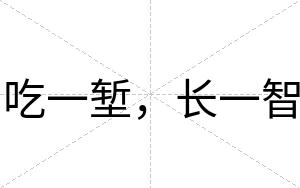 吃一堑，长一智