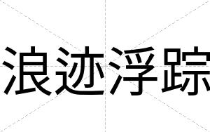 浪迹浮踪