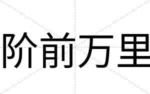 阶前万里