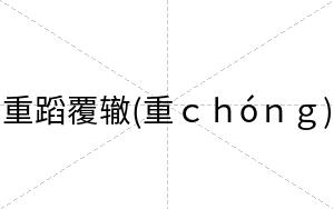 重蹈覆辙(重ｃｈóｎｇ)