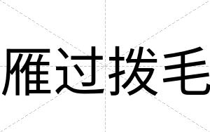 雁过拨毛