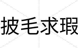披毛求瑕