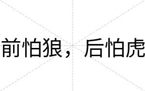 前怕狼，后怕虎