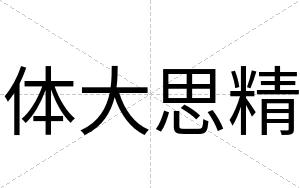 体大思精