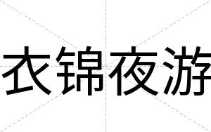 衣锦夜游