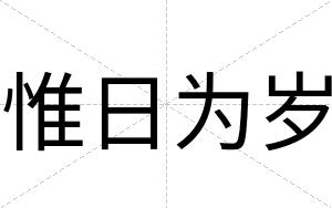 惟日为岁