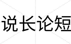 说长论短